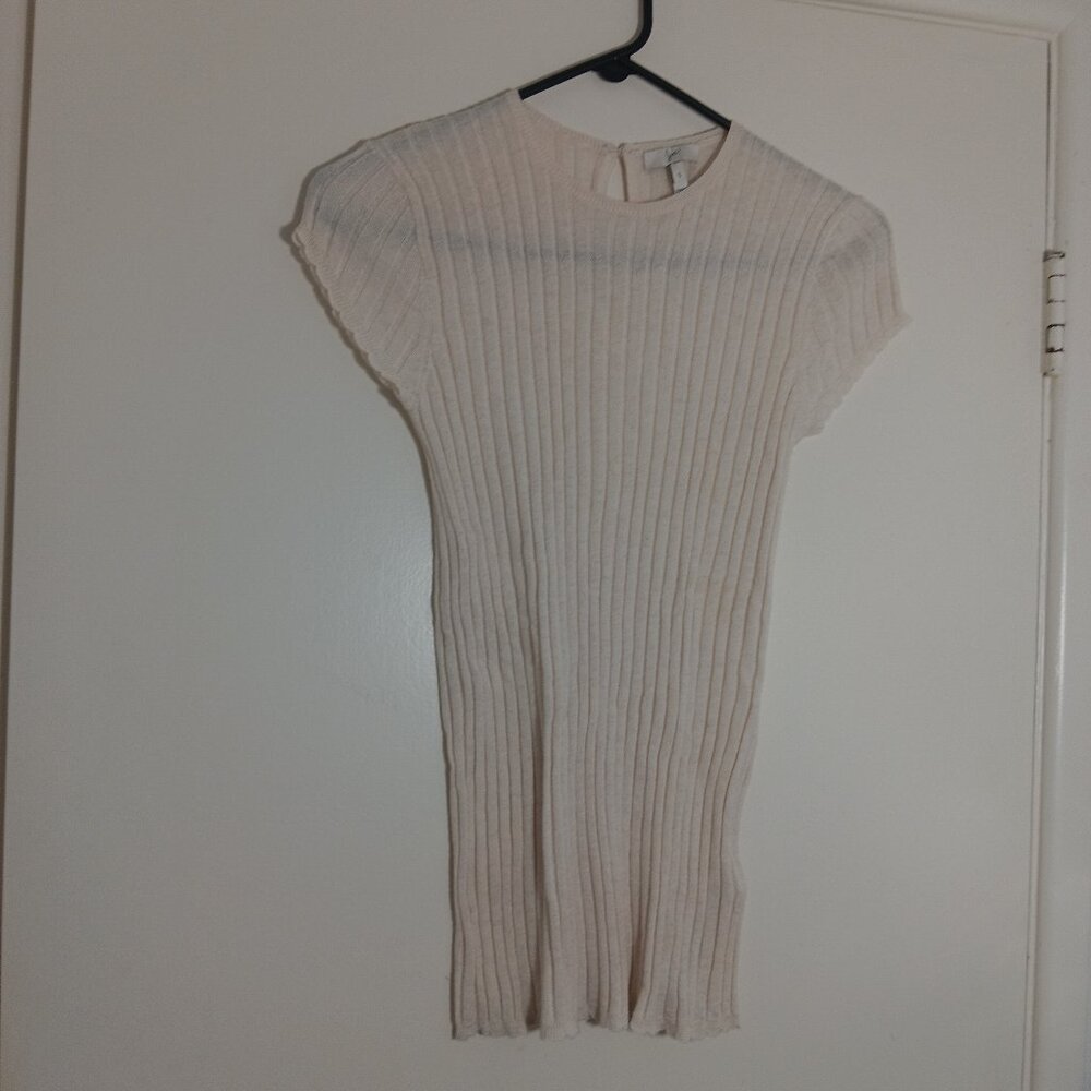 joie ribbed  knit  top womens color  cream  small